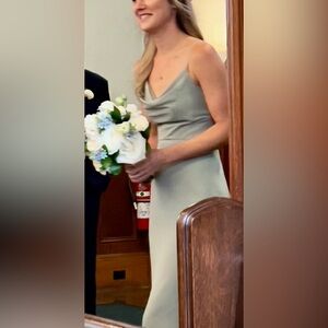 Revelry Nadia Chiffon Dress in Sage